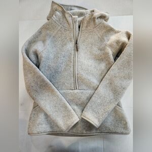 Smartwool zip up hooded sweater cream/grey womens size xs